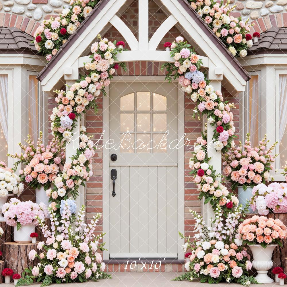 Kate Spring Cottage Front Floral Backdrop Designed by Mini MakeBelieve - Image 7