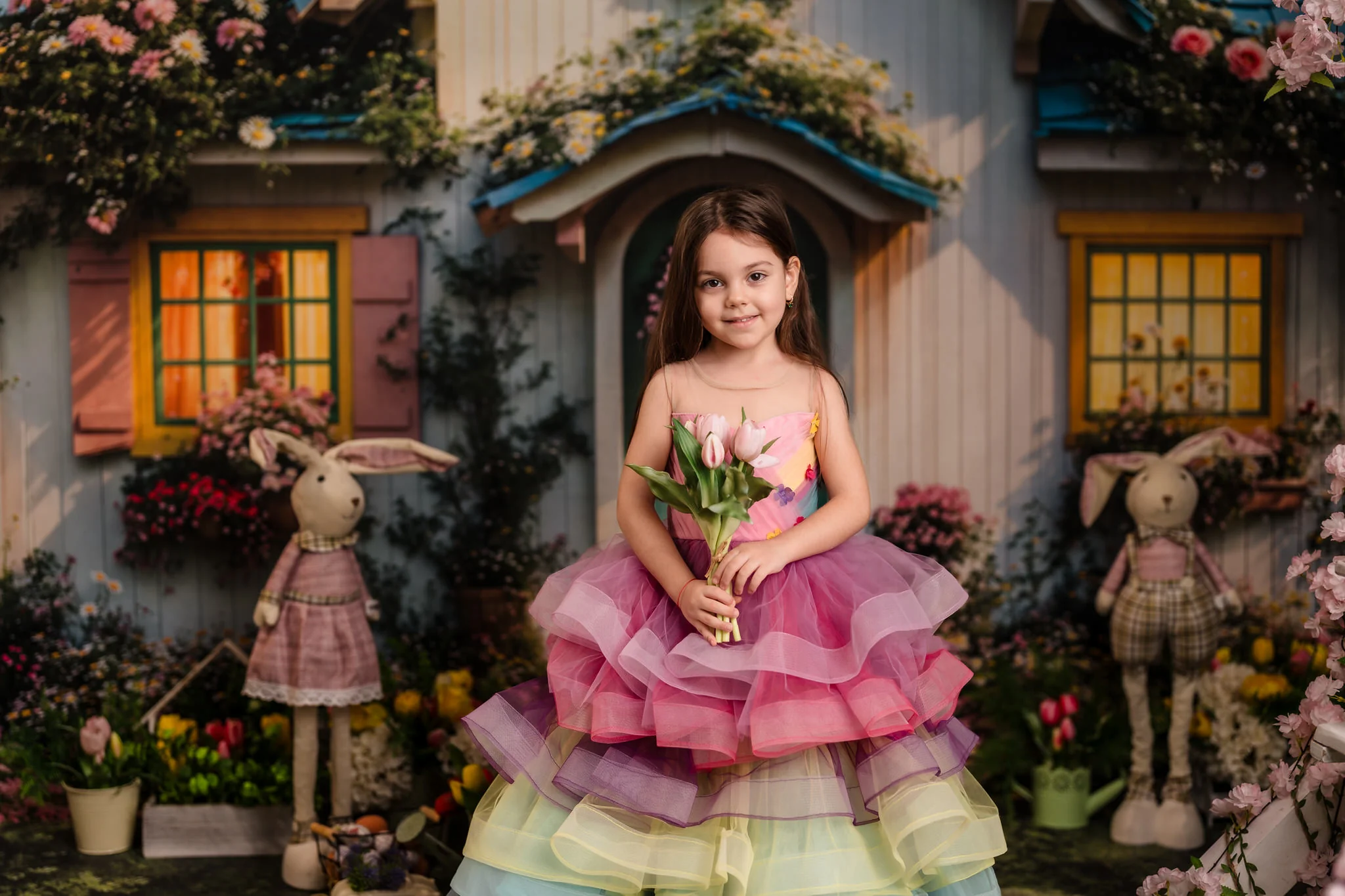 Kate Spring Cottage Garden Floral Backdrop+Pathway Floor Backdrop - Image 3