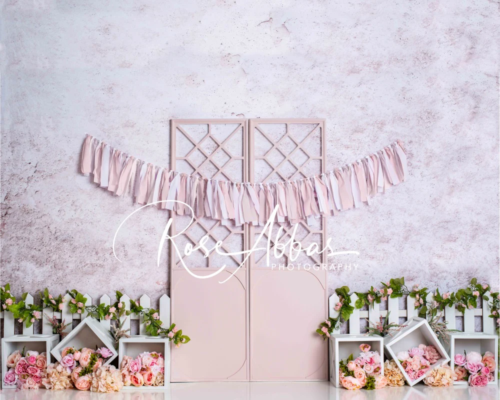 Kate Spring Door Pink Flowers Backdrop Designed By Rose Abbas - Image 2