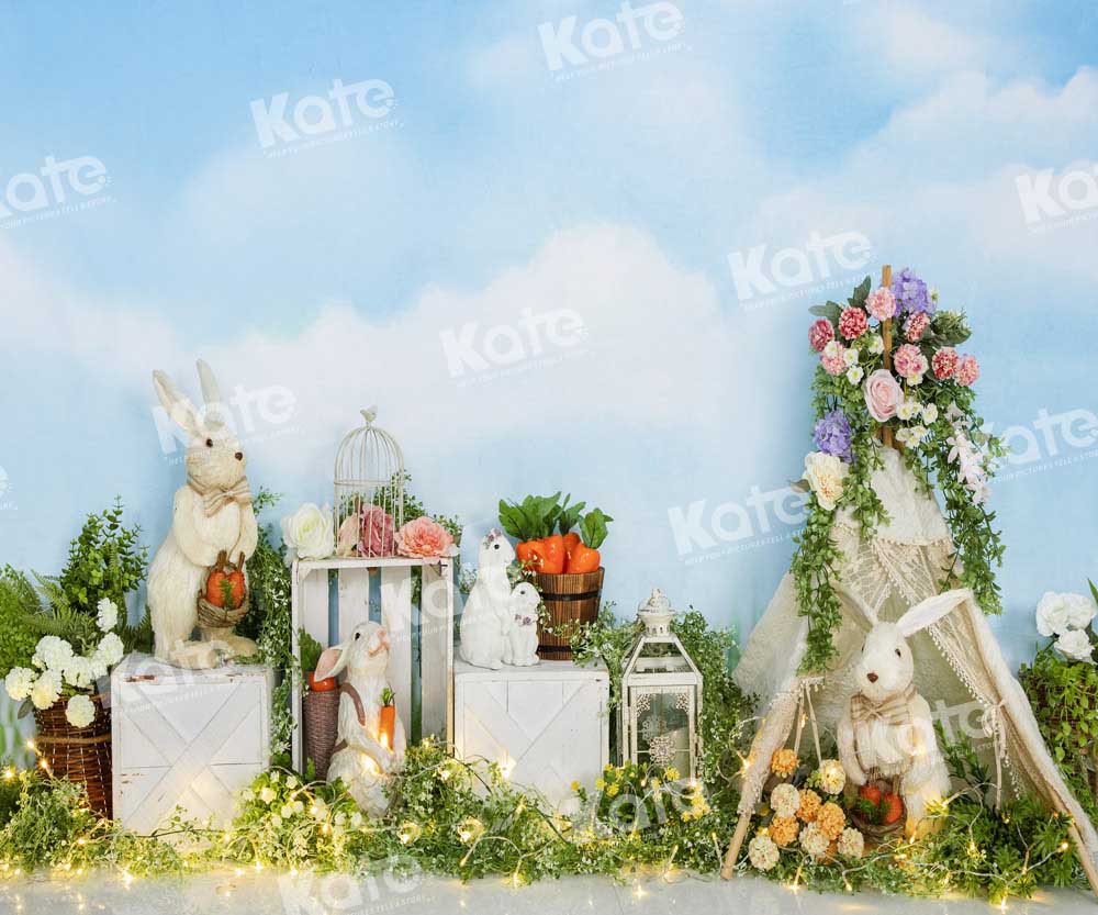 Kate Spring/Easter Bunny Camping Tent Backdrop Designed by Emetselch - Image 3