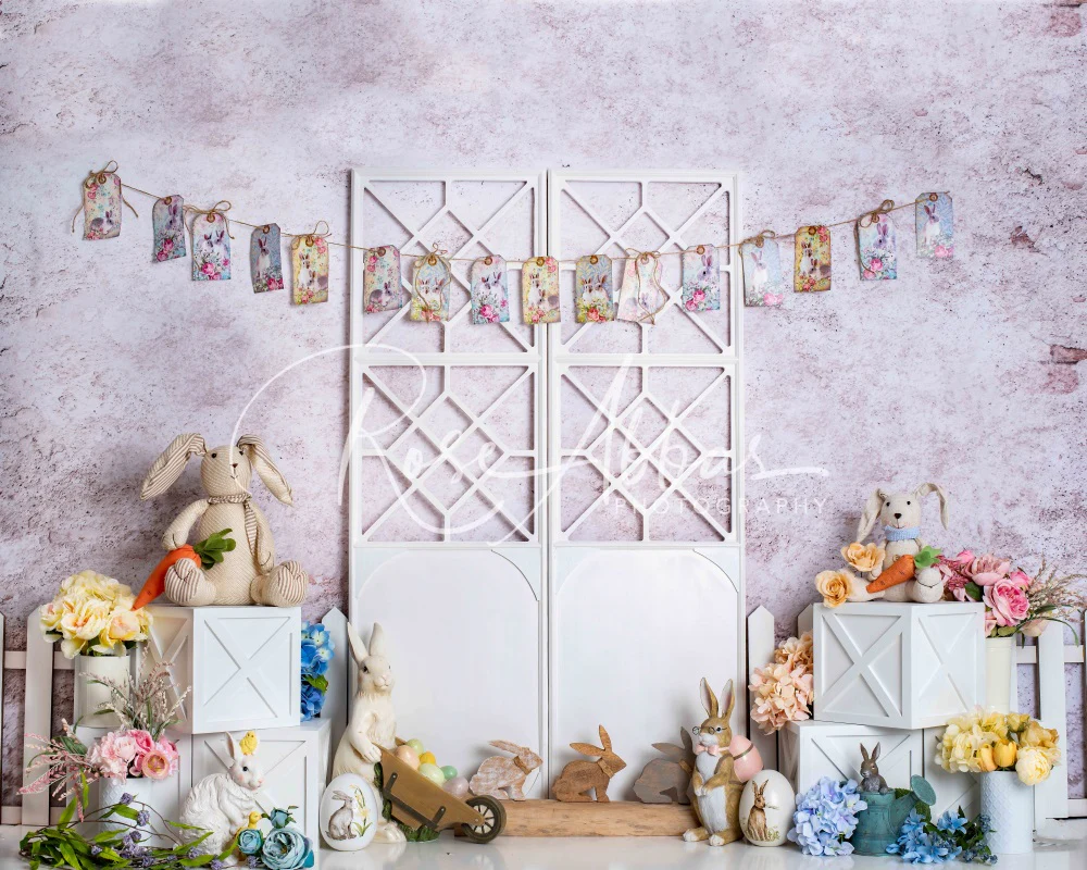 Kate Spring/Easter Bunny White Door Backdrop Designed By Rose Abbas - Image 2