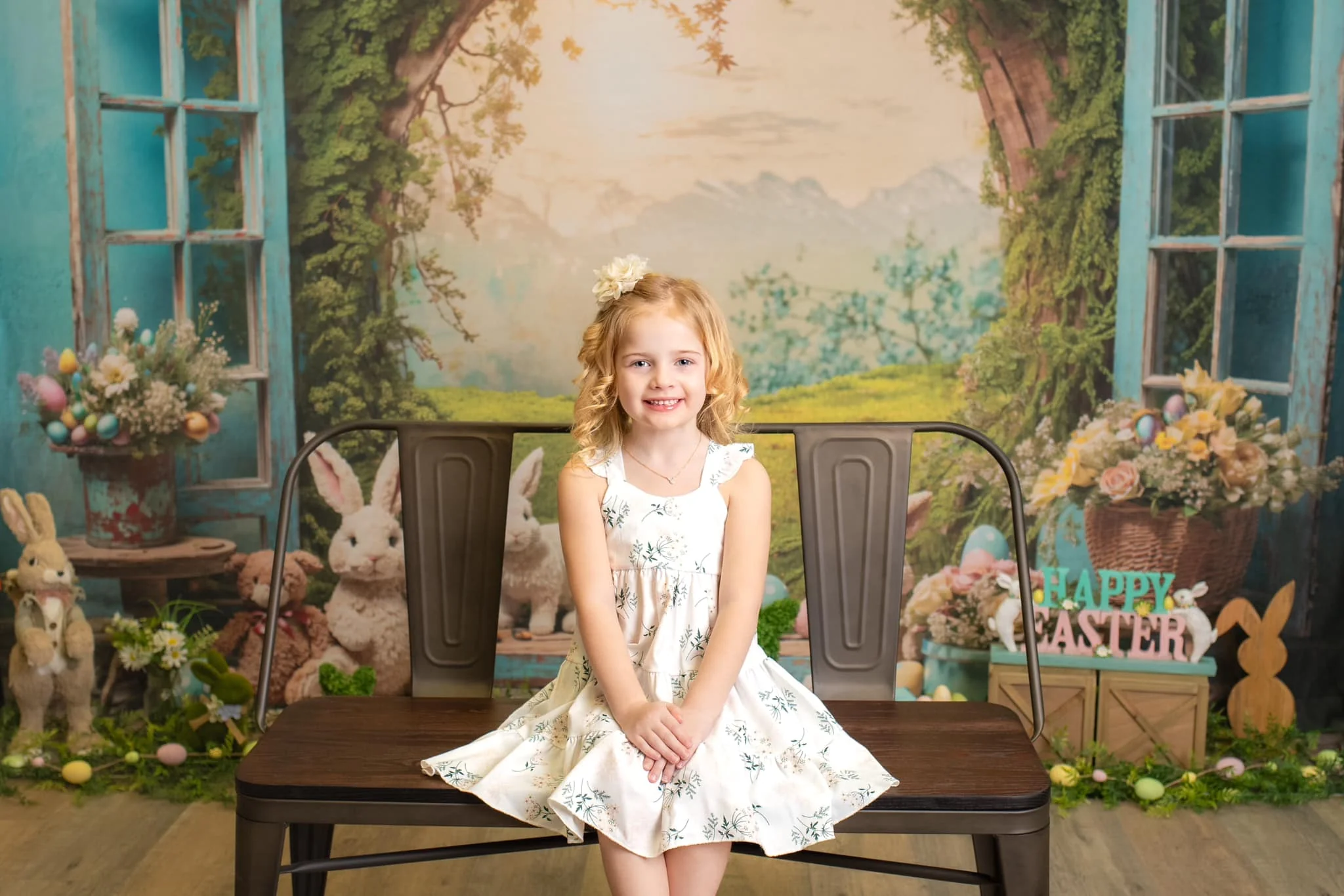 Kate Spring Easter Bunny Window Backdrop for Photography - Image 3