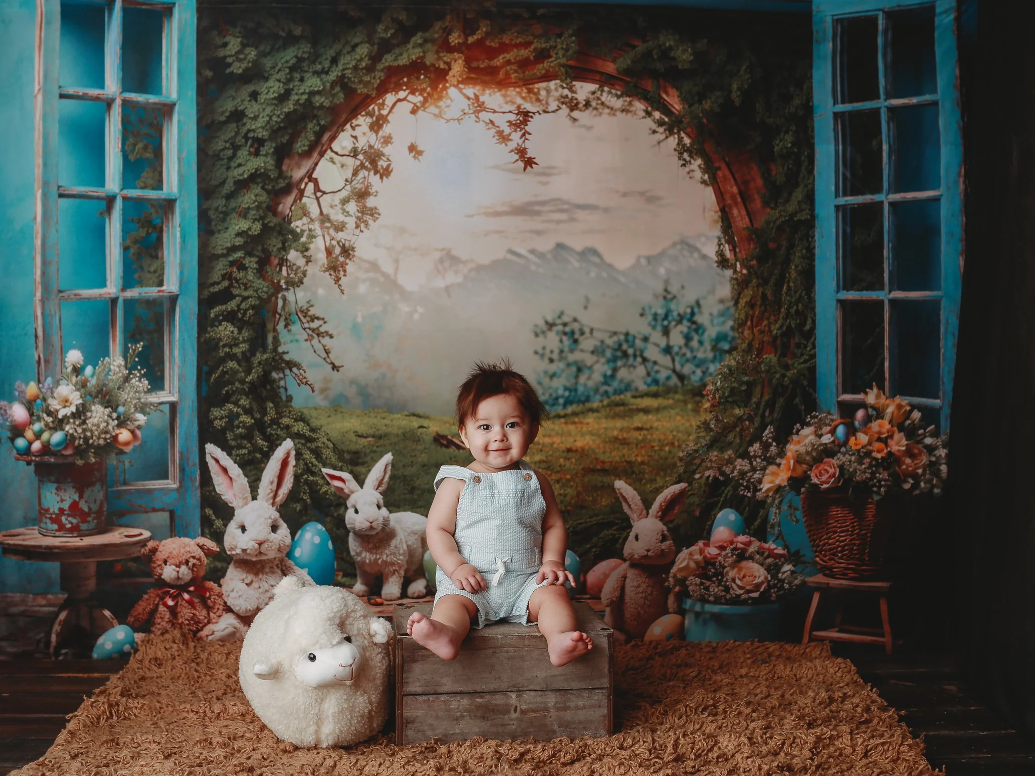 Kate Spring Easter Bunny Window Backdrop for Photography - Image 4