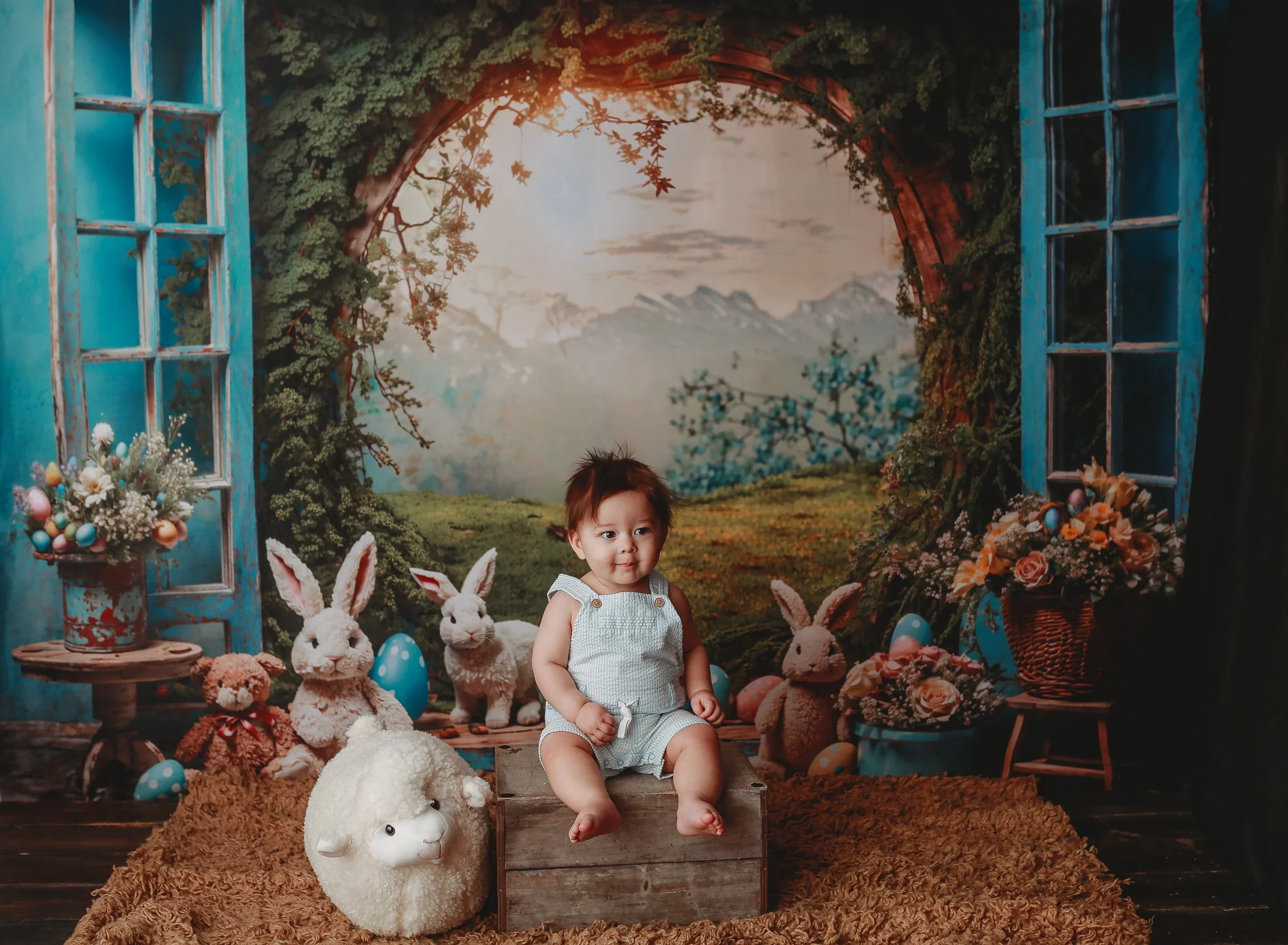 Kate Spring Easter Bunny Window Backdrop for Photography - Image 5