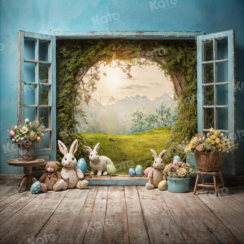 Kate Spring Easter Bunny Window Backdrop for Photography - Image 6