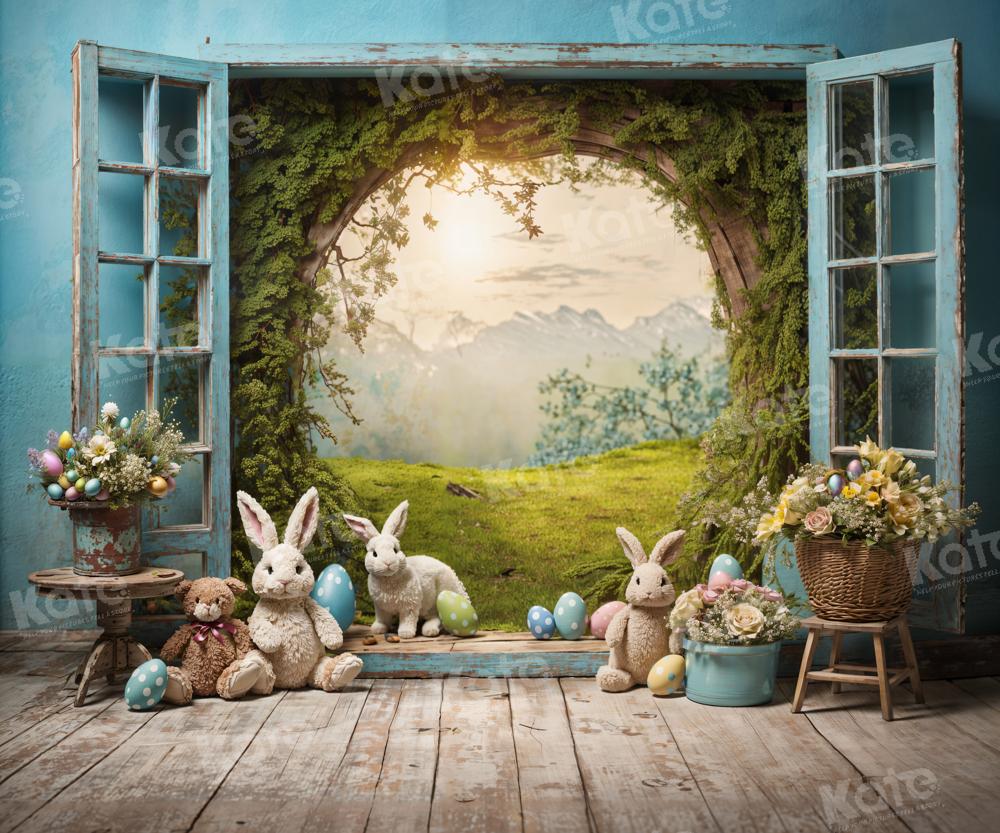 Kate Spring Easter Bunny Window Backdrop for Photography - Image 8