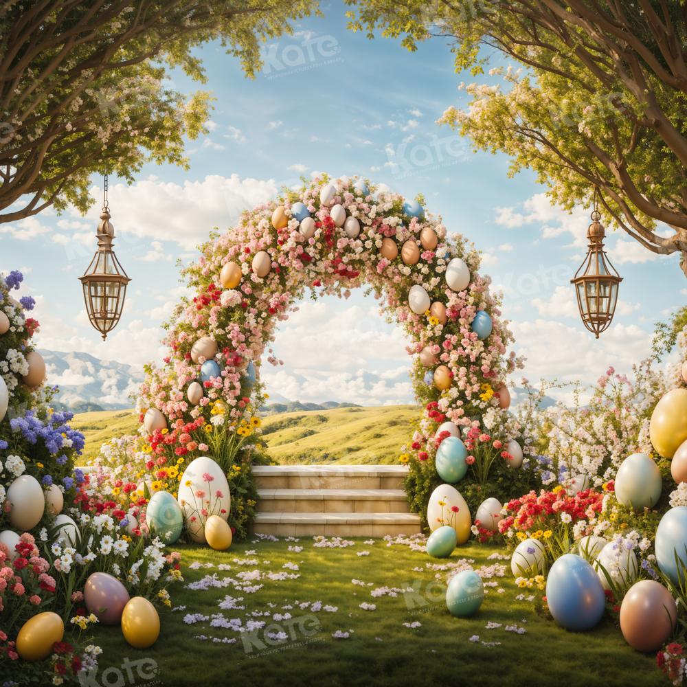 Kate Spring Easter Eggs Flowers Arch Backdrop Designed by Chain Photography - Image 2