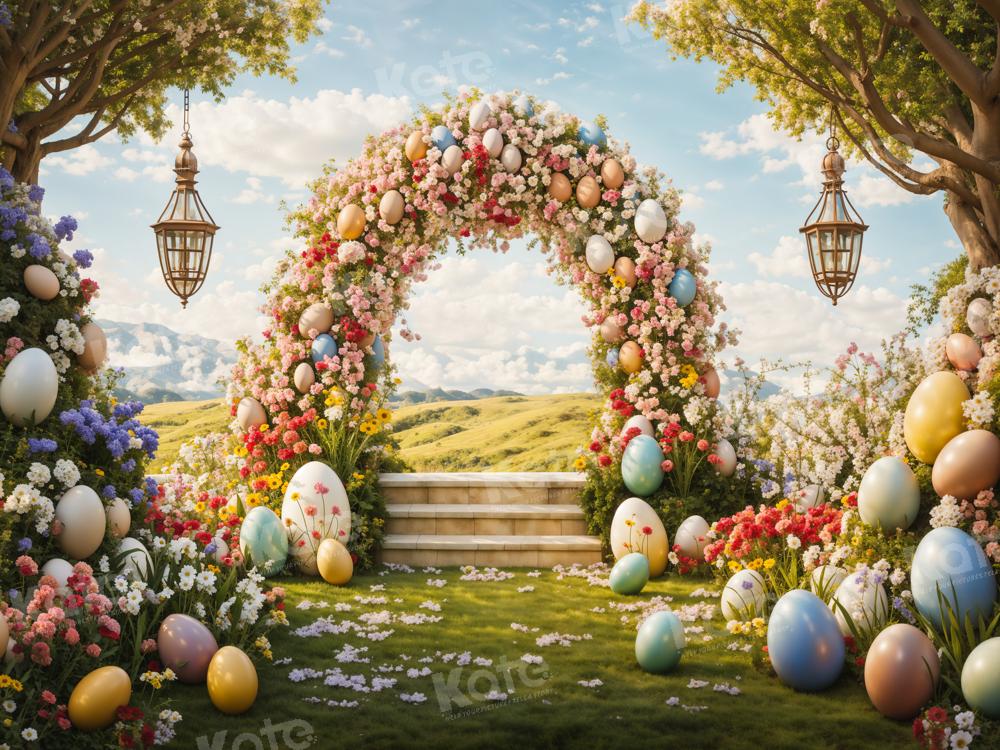 Kate Spring Easter Eggs Flowers Arch Backdrop Designed by Chain Photography - Image 3