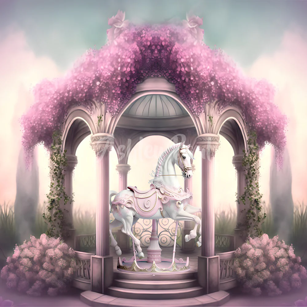 Kate Spring Fantasy Carousel Dreams Backdrop Designed by Ashley Paul - Image 2