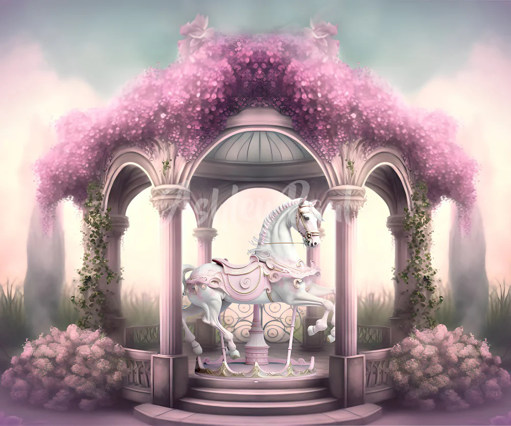 Kate Spring Fantasy Carousel Dreams Backdrop Designed by Ashley Paul - Image 3
