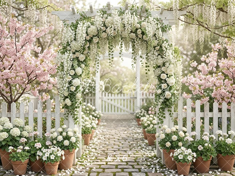 Kate Spring Floral Arch Cherry Blossom Garden Backdrop Designed by Emetselch - Image 3