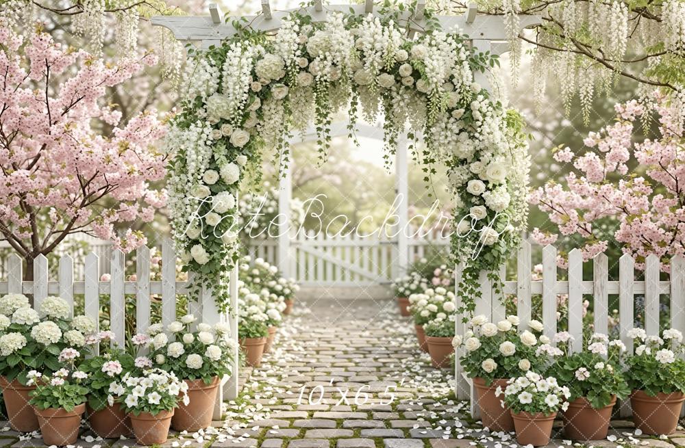 Kate Spring Floral Arch Cherry Blossom Garden Backdrop Designed by Emetselch - Image 4