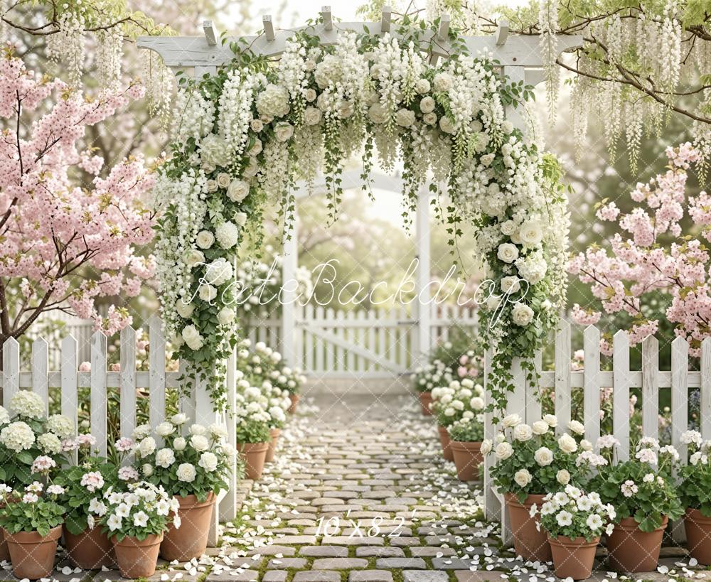 Kate Spring Floral Arch Cherry Blossom Garden Backdrop Designed by Emetselch - Image 6