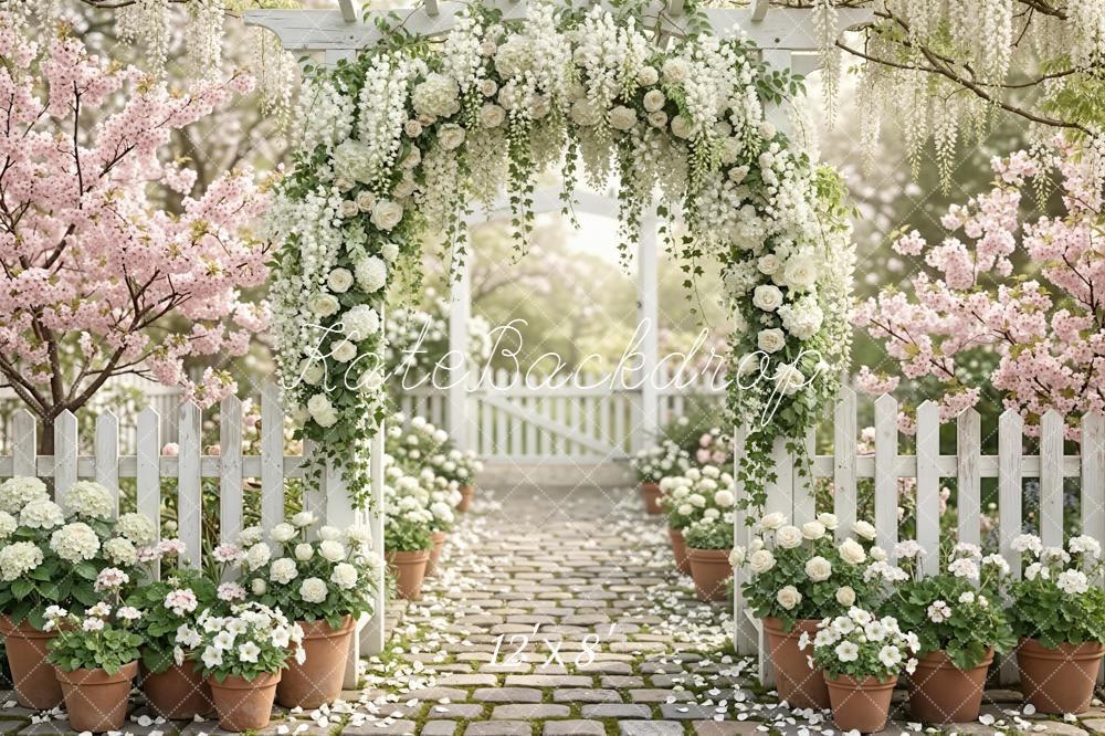 Kate Spring Floral Arch Cherry Blossom Garden Backdrop Designed by Emetselch - Image 8