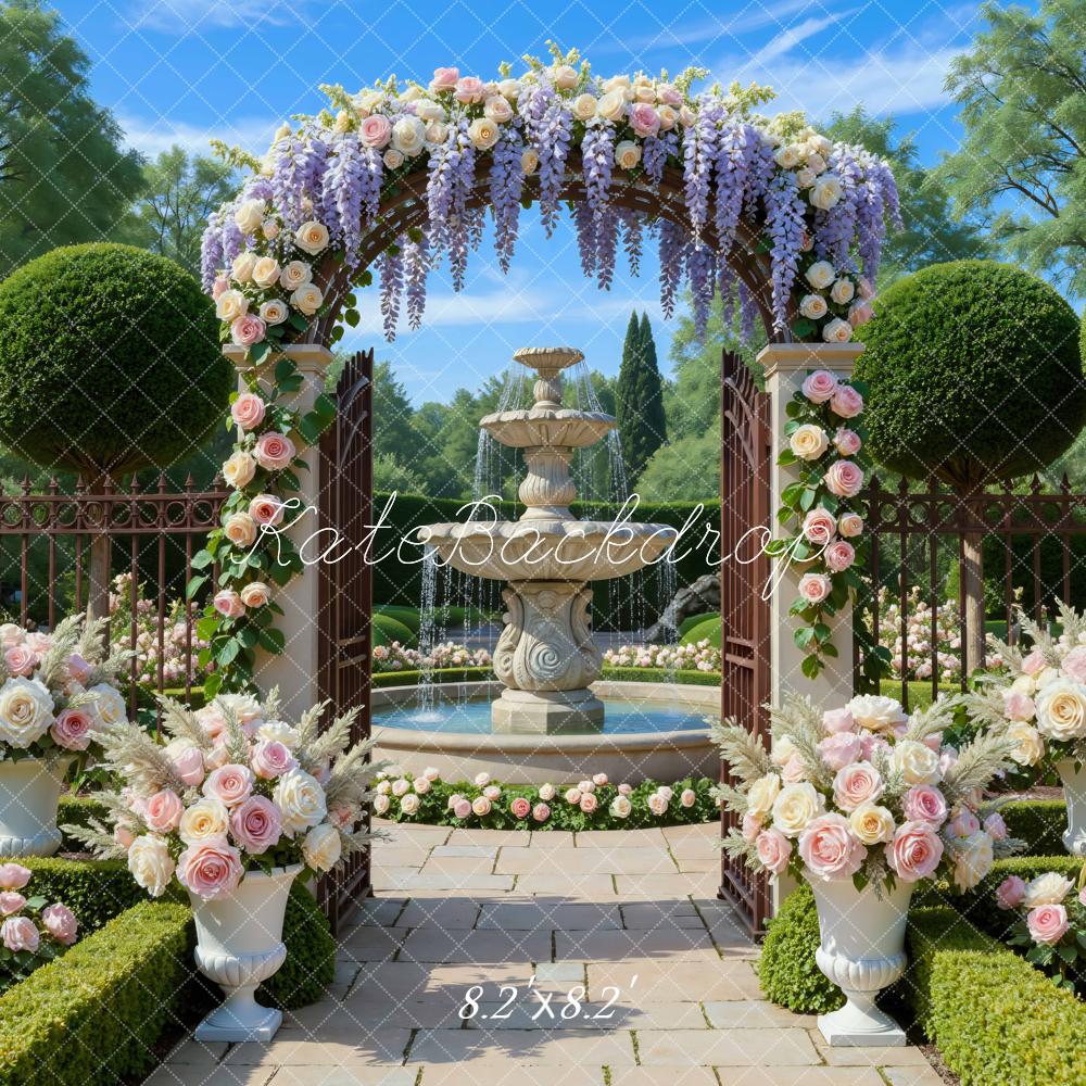 Kate Spring Floral Arch Fountain Garden Backdrop Designed by Mini MakeBelieve - Image 5