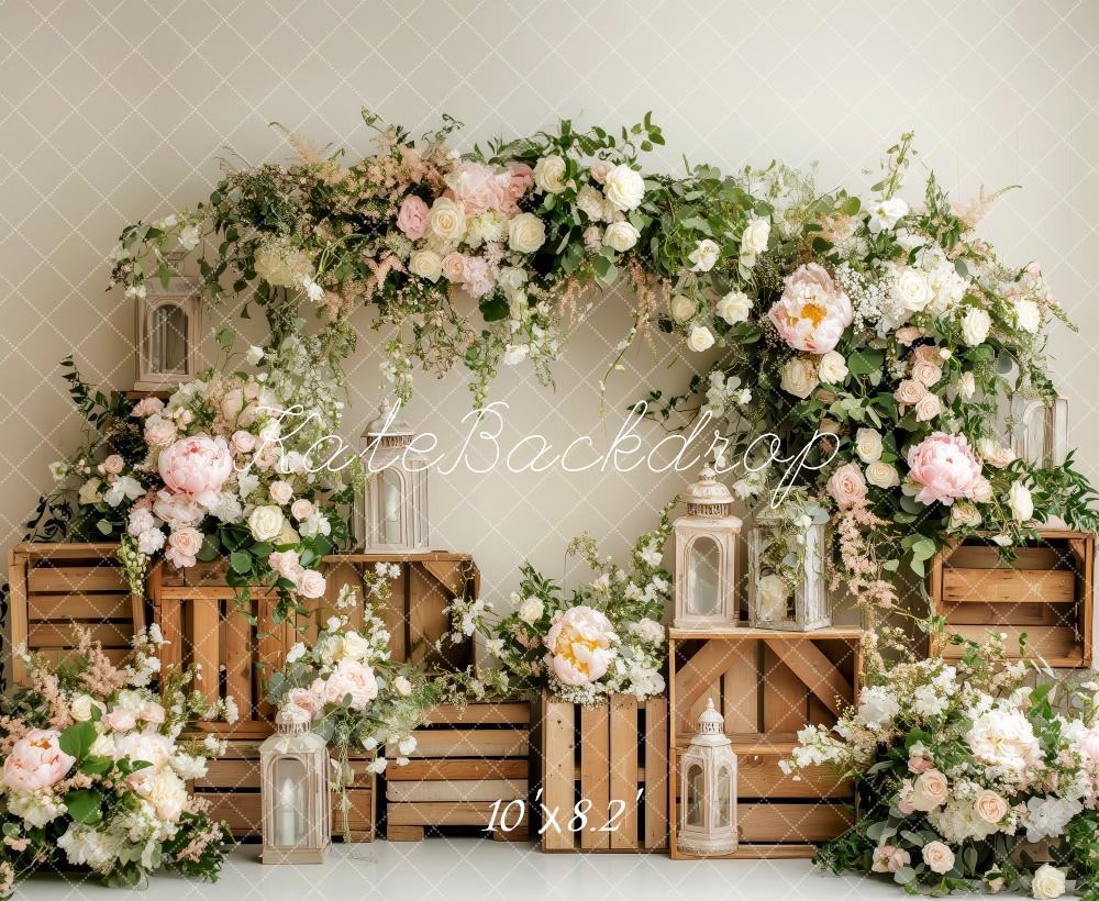 Kate Spring Floral Arch Lantern Backdrop Designed by Patty Robert - Image 6