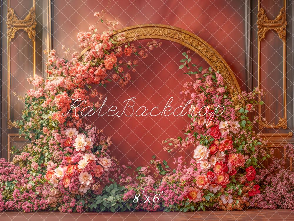 Kate Spring Floral Arch Red Backdrop Designed by Emetselch - Image 3