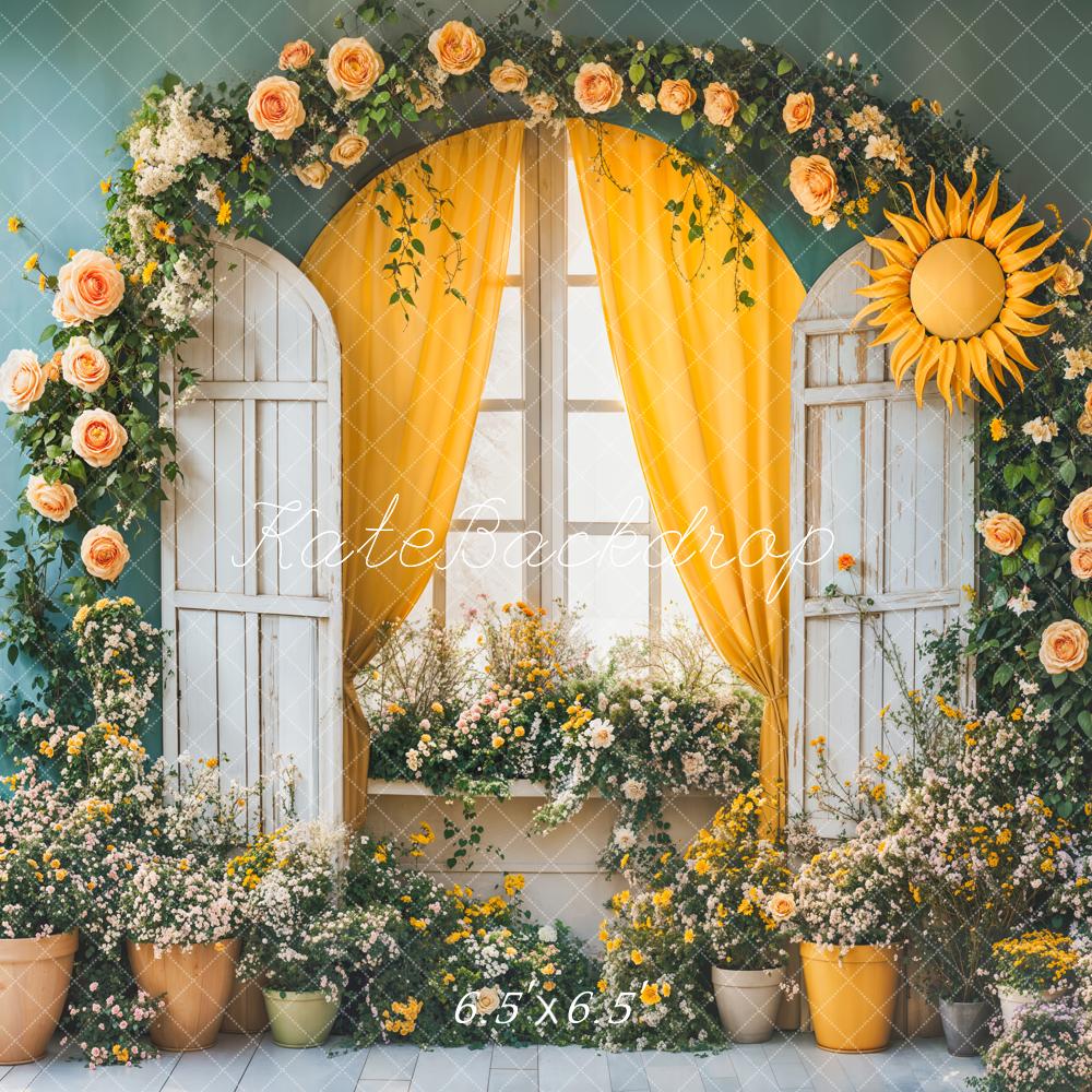 Kate Spring Floral Arch Sunflower Window Backdrop Designed by Emetselch - Image 2