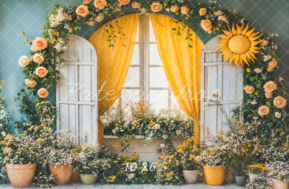 Kate Spring Floral Arch Sunflower Window Backdrop Designed by Emetselch - Image 4