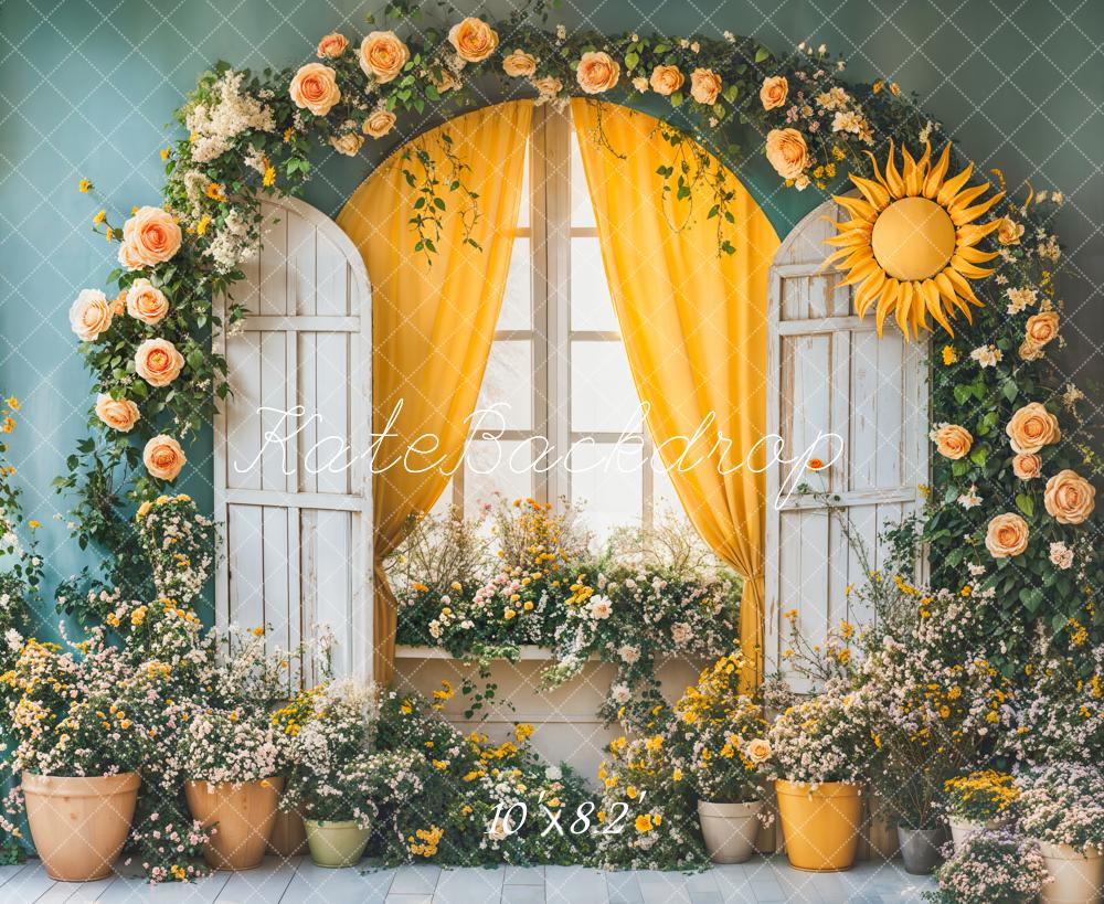 Kate Spring Floral Arch Sunflower Window Backdrop Designed by Emetselch - Image 5