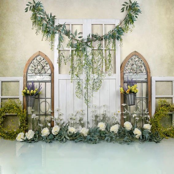 Kate Spring Floral Barn Door Backdrop Designed by Jia Chan Photography - Image 2