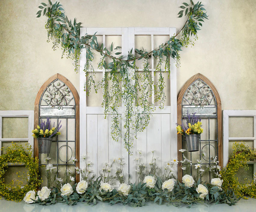 Kate Spring Floral Barn Door Backdrop Designed by Jia Chan Photography - Image 3