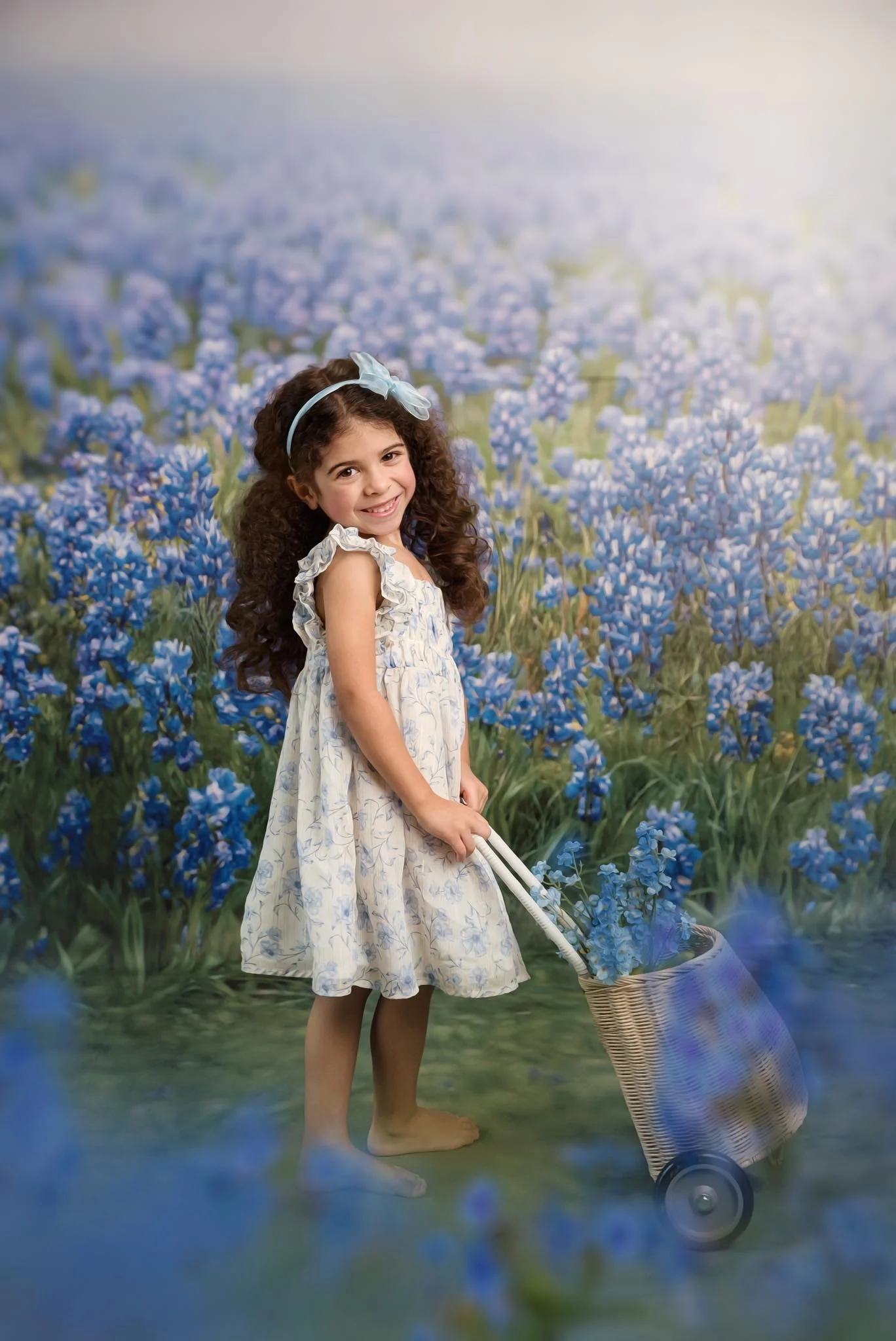 Kate Spring Floral Bluebonnet Meadow Backdrop Designed by Emetselch - Image 3