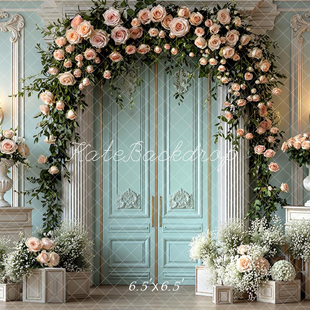 Kate Spring Floral Boxes Vintage Blue Backdrop Designed by Mini MakeBelieve - Image 2