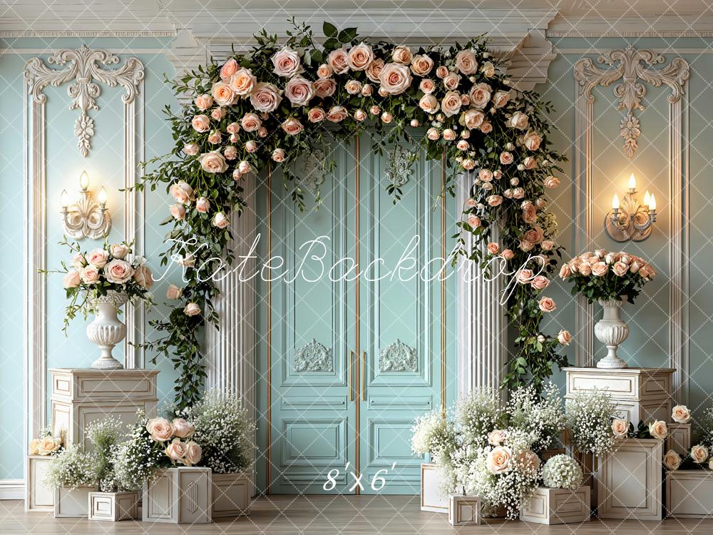 Kate Spring Floral Boxes Vintage Blue Backdrop Designed by Mini MakeBelieve - Image 3