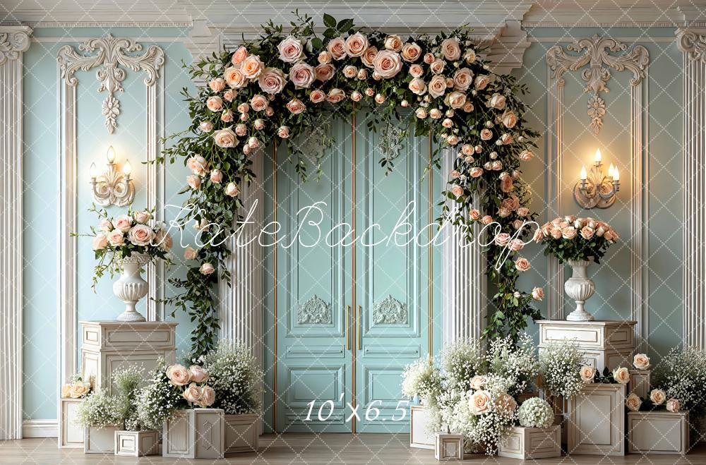 Kate Spring Floral Boxes Vintage Blue Backdrop Designed by Mini MakeBelieve - Image 4