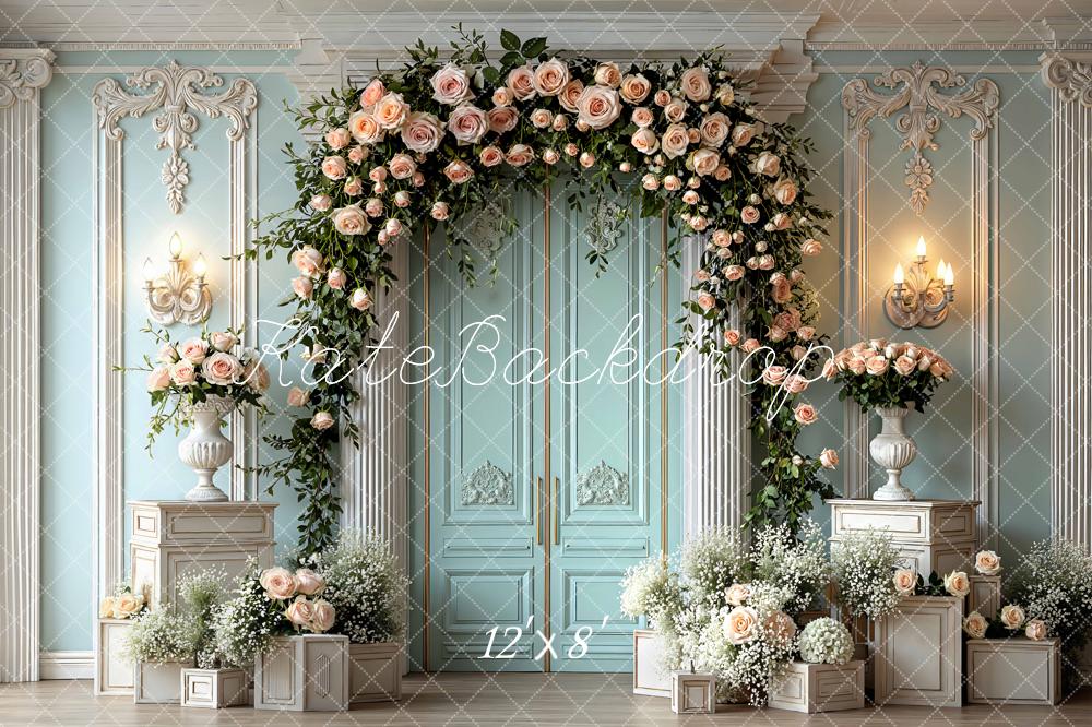 Kate Spring Floral Boxes Vintage Blue Backdrop Designed by Mini MakeBelieve - Image 8