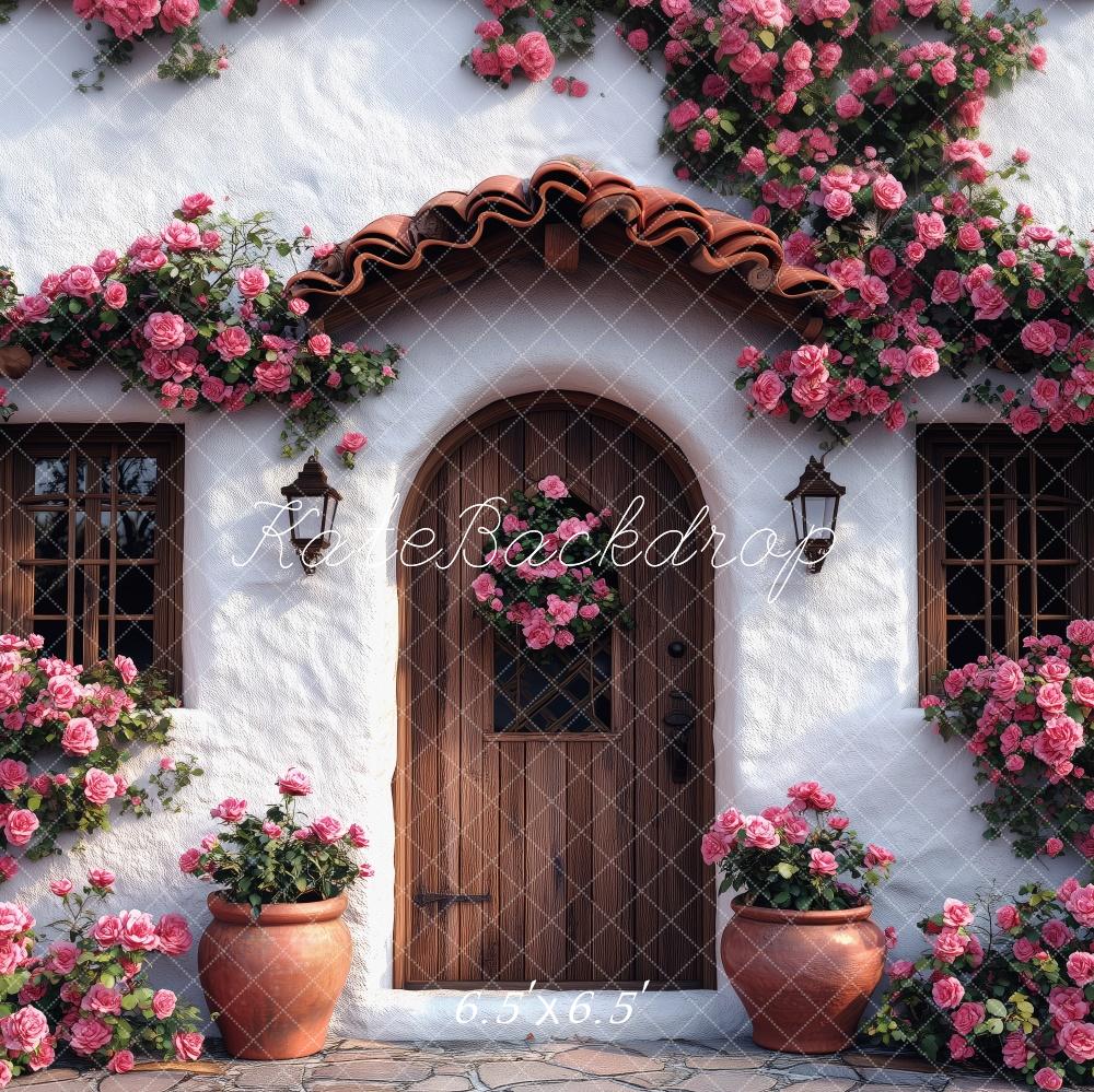 Kate Spring Floral Cottage Pink Roses Backdrop Designed by Patty Robert - Image 2