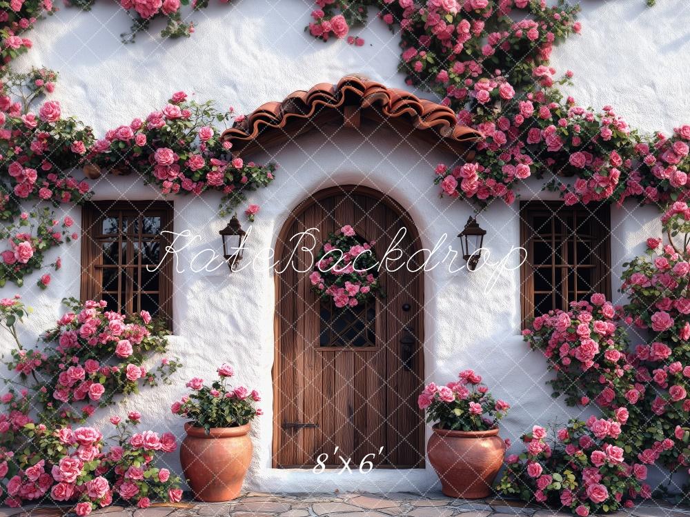 Kate Spring Floral Cottage Pink Roses Backdrop Designed by Patty Robert - Image 3