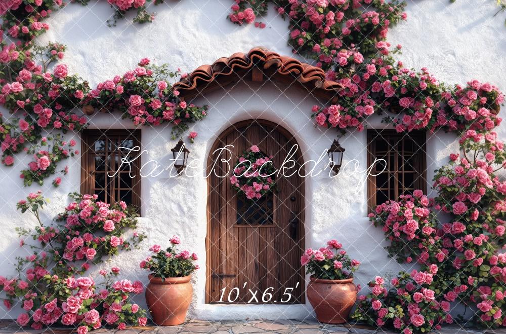 Kate Spring Floral Cottage Pink Roses Backdrop Designed by Patty Robert - Image 4
