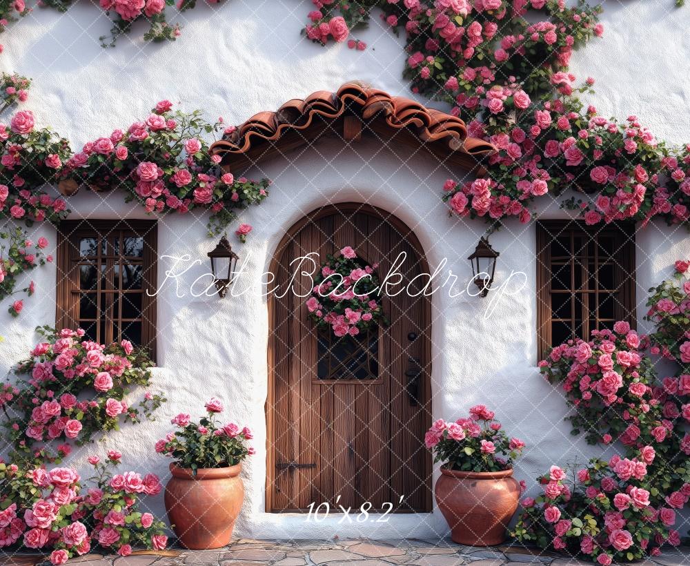 Kate Spring Floral Cottage Pink Roses Backdrop Designed by Patty Robert - Image 5