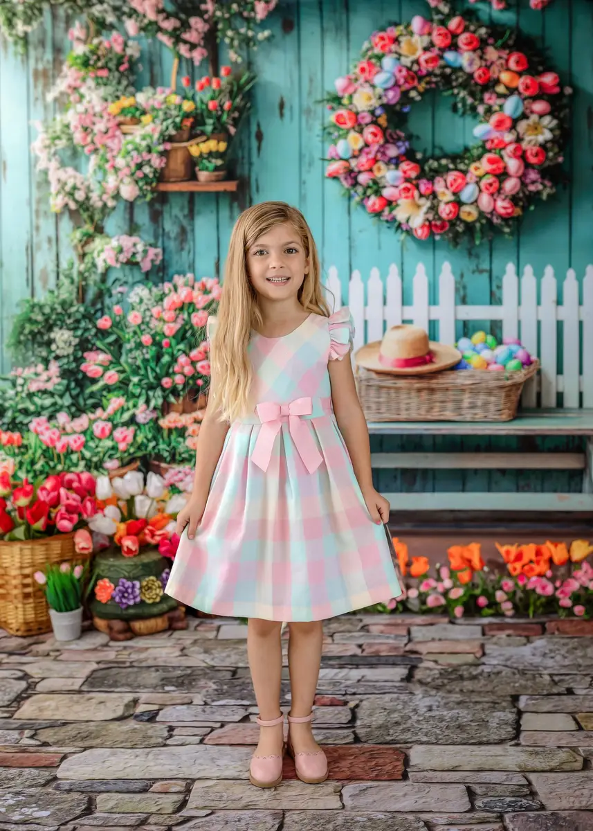 Kate Spring Floral Easter Wreath Backdrop Designed by Emetselch - Image 4