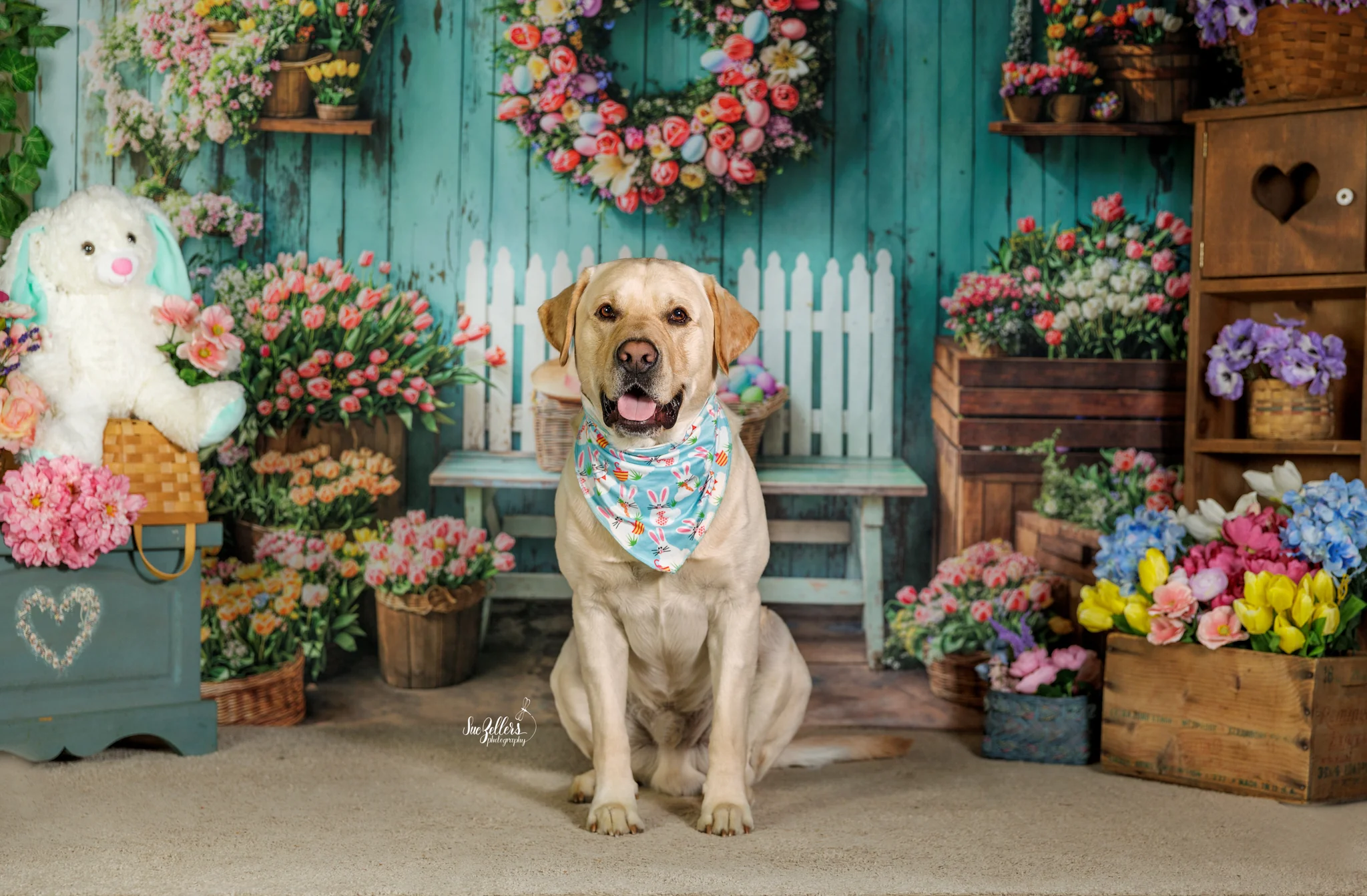 Kate Spring Floral Easter Wreath Backdrop Designed by Emetselch - Image 6