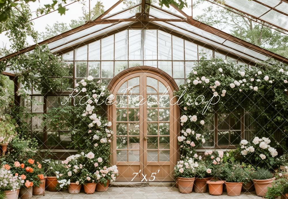 Kate Spring Floral Greenhouse Garden Backdrop Designed by Patty Robert - Image 2