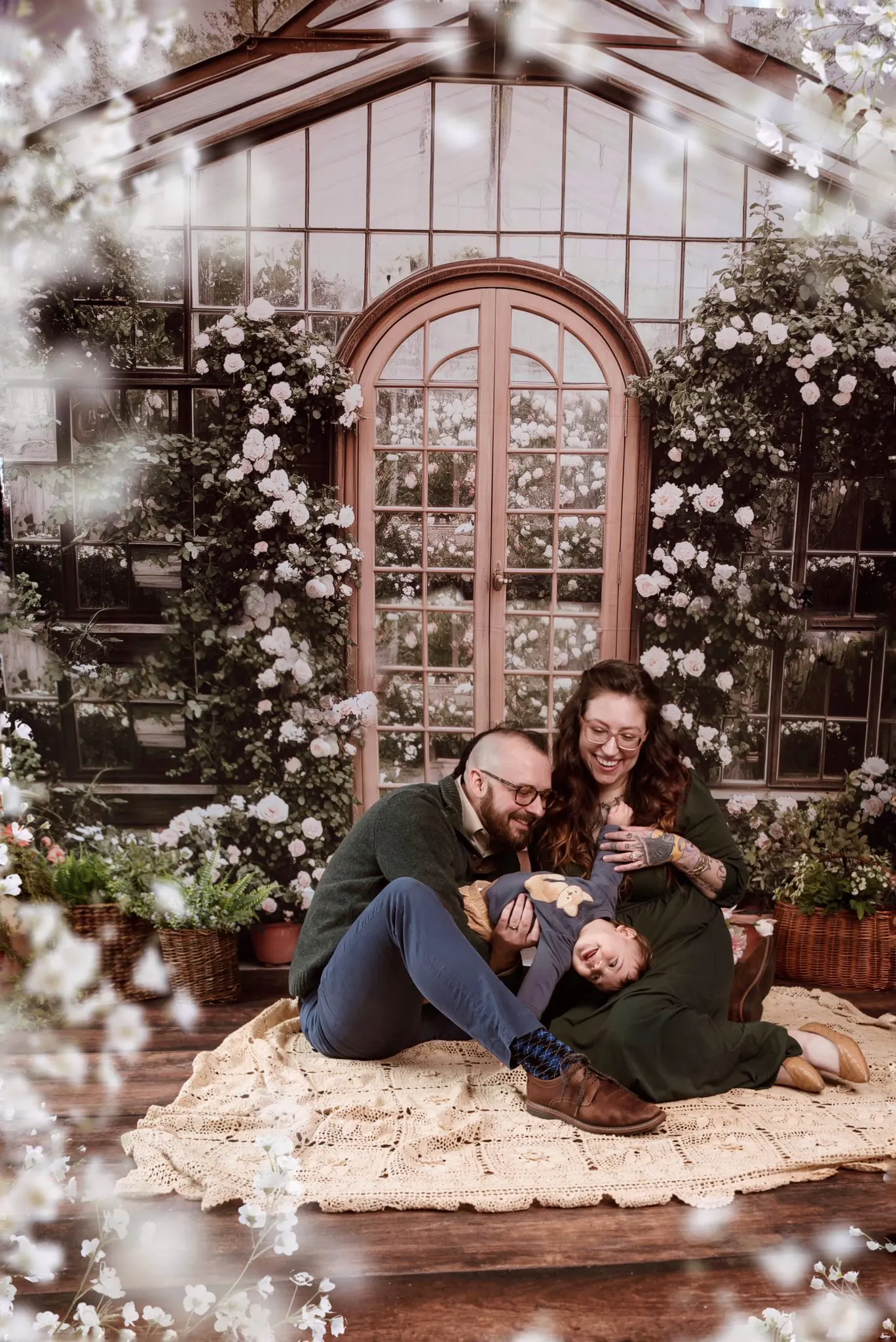 Kate Spring Floral Greenhouse Garden Backdrop Designed by Patty Robert - Image 3