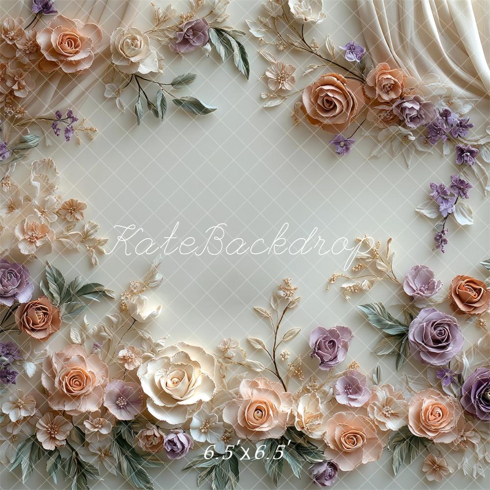 Kate Spring Floral Pastel Curtain Wall Backdrop Designed by Mini MakeBelieve - Image 2