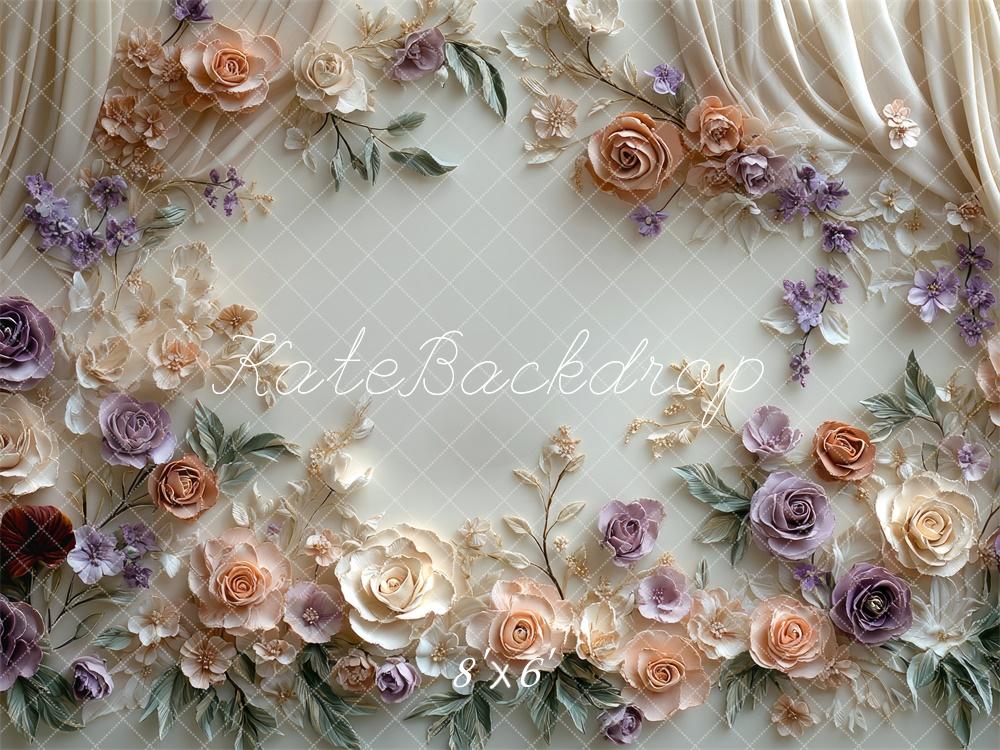 Kate Spring Floral Pastel Curtain Wall Backdrop Designed by Mini MakeBelieve - Image 3