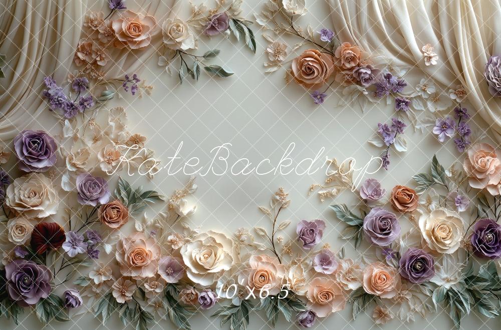 Kate Spring Floral Pastel Curtain Wall Backdrop Designed by Mini MakeBelieve - Image 4