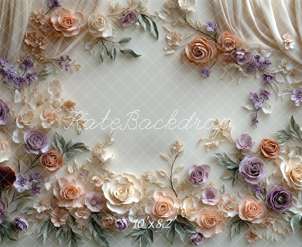 Kate Spring Floral Pastel Curtain Wall Backdrop Designed by Mini MakeBelieve - Image 5
