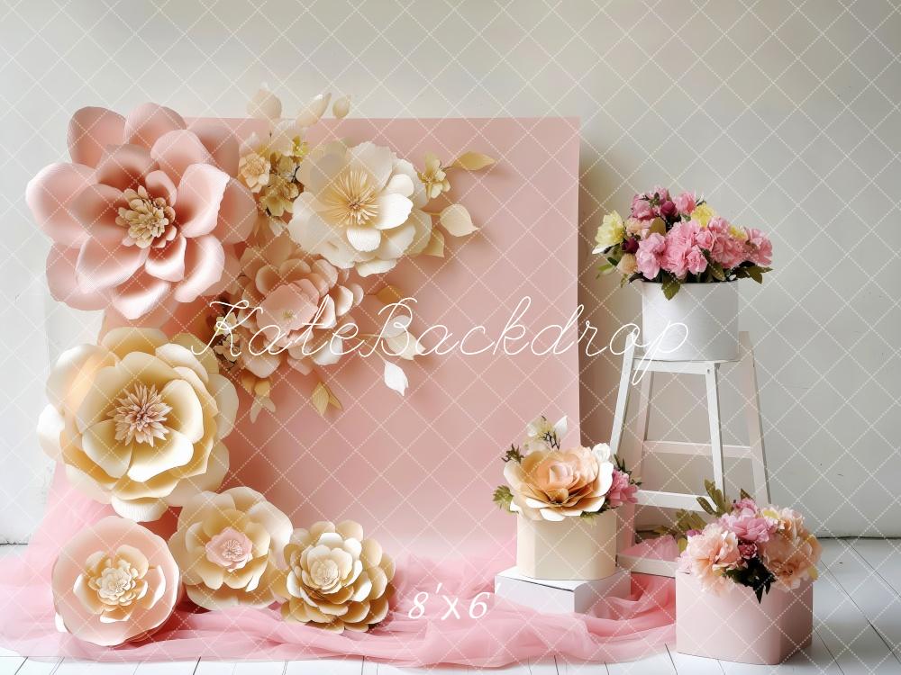Kate Spring Floral Pink Arch Backdrop Designed by Patty Robert - Image 3