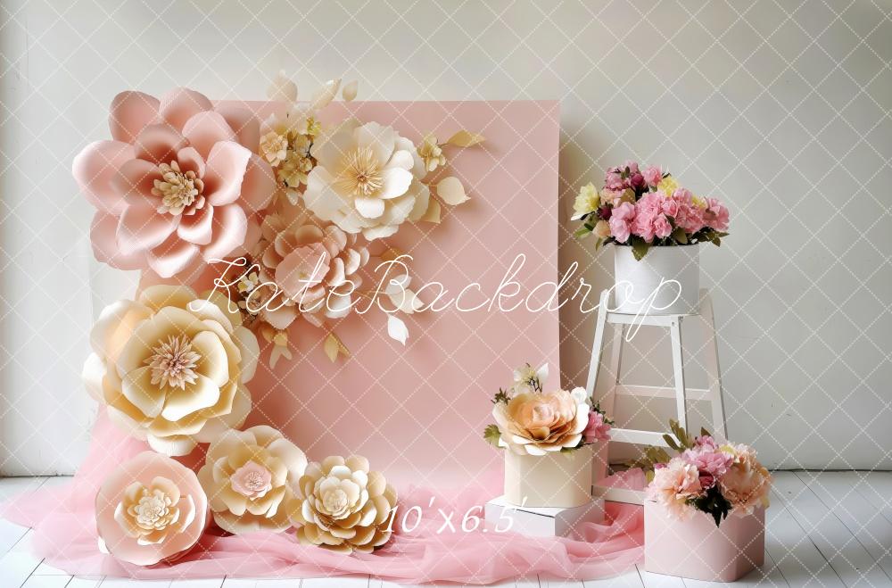 Kate Spring Floral Pink Arch Backdrop Designed by Patty Robert - Image 4