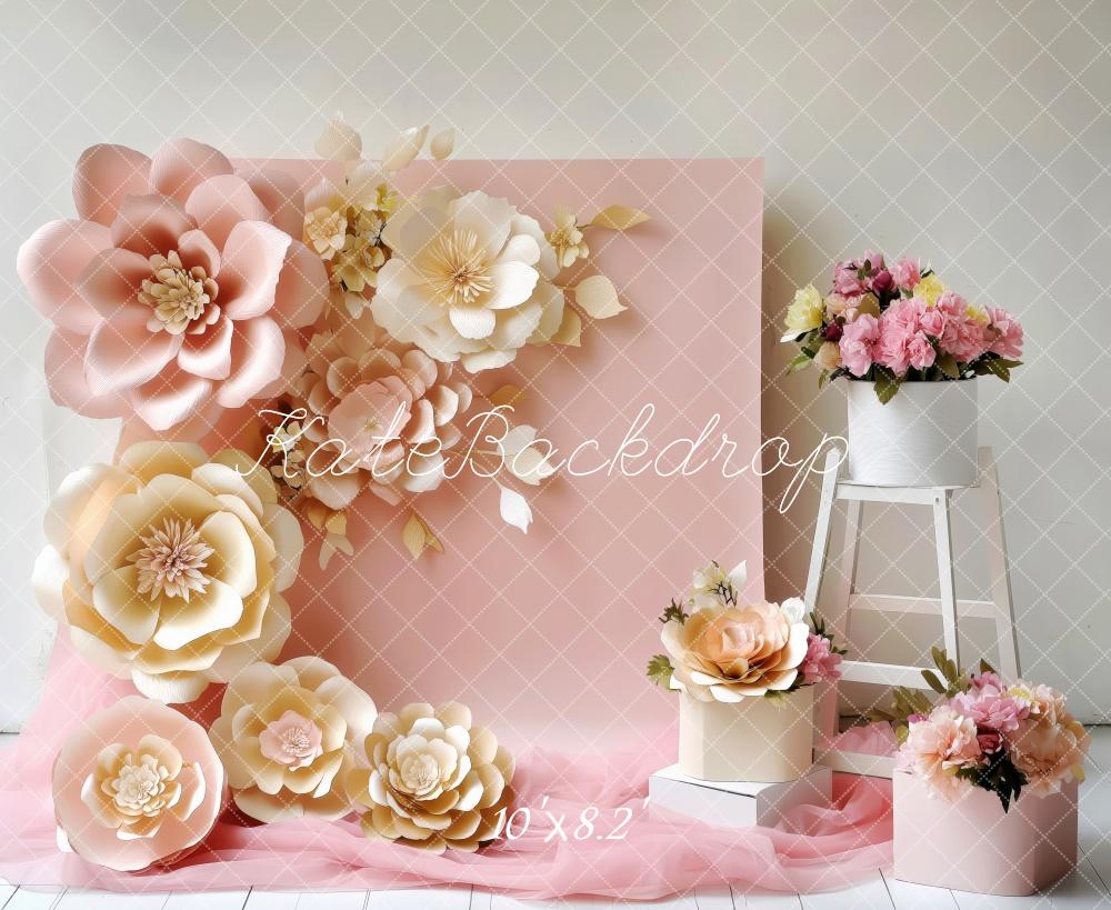 Kate Spring Floral Pink Arch Backdrop Designed by Patty Robert - Image 5