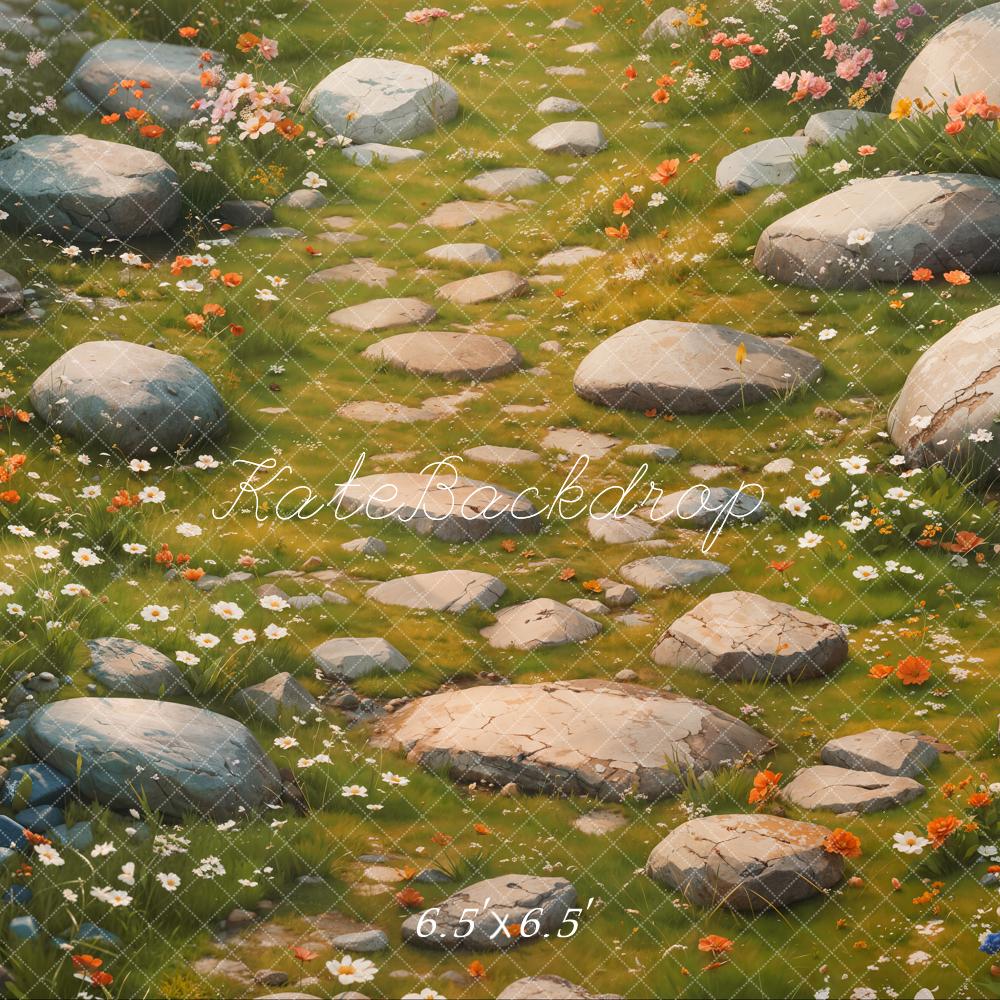 Kate Spring Floral Stone Pathway Floor Backdrop Designed by Kate Image - Image 2