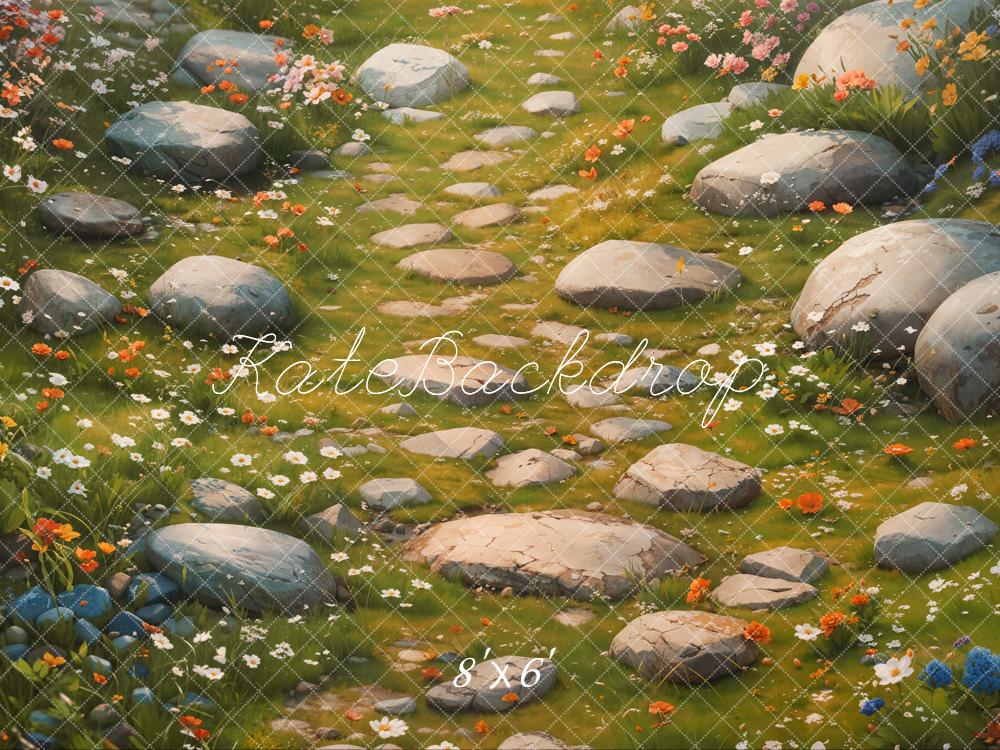 Kate Spring Floral Stone Pathway Floor Backdrop Designed by Kate Image - Image 3
