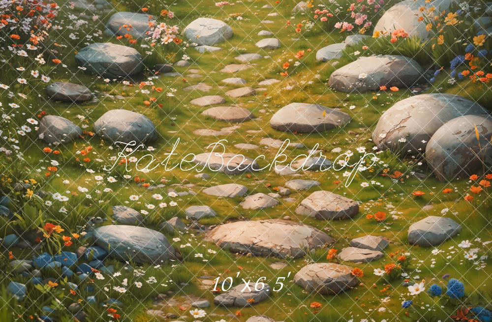 Kate Spring Floral Stone Pathway Floor Backdrop Designed by Kate Image - Image 4