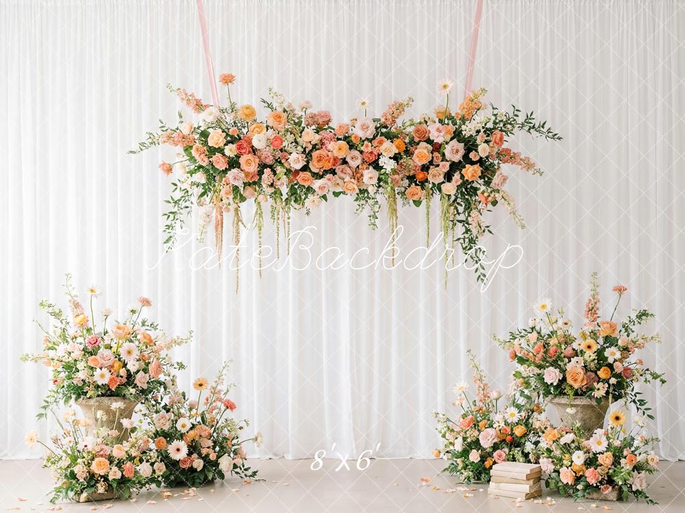 Kate Spring Florals White Drapes Backdrop Designed by Patty Robert - Image 3